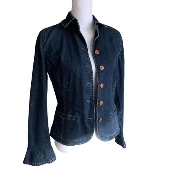 Lauren Ralph Lauren size 6 Peplum Denim Jacket - Picture 10 of 16